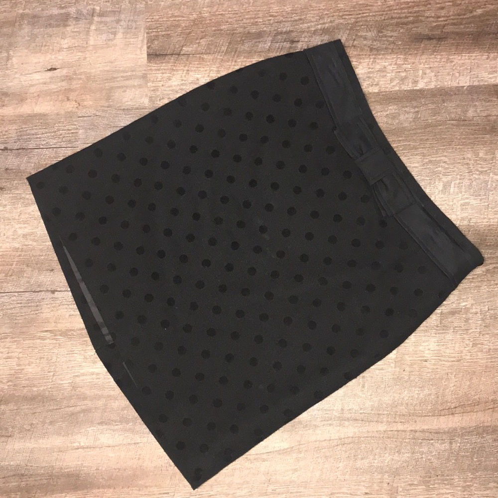 LOFT petite black polka dot mid length skirt sz 4P - Picture 6 of 8
